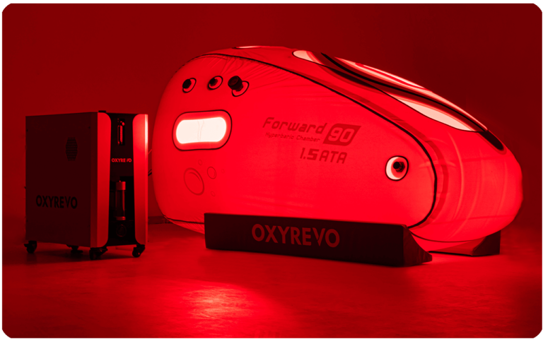Oxyrevo Forward90 Red Light Hyperbaric Chamber Interior